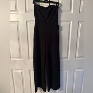 Express Black Strapless Wide-Leg Jumpsuit